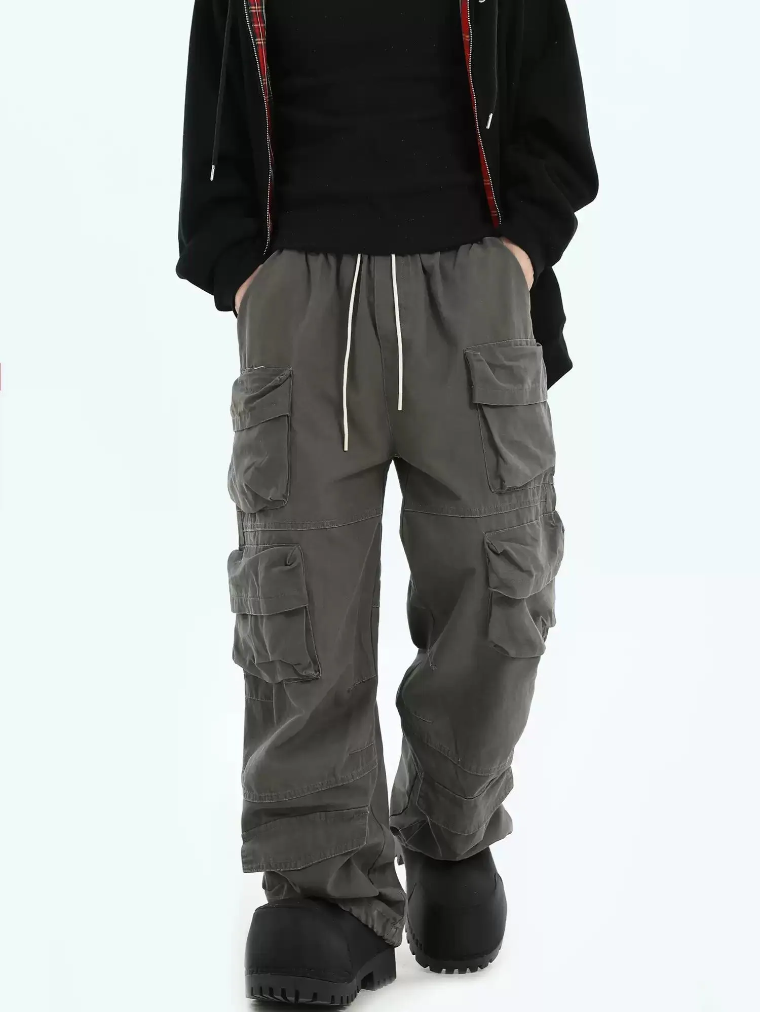 Multi-Pocket Drawstring Cargo Pants