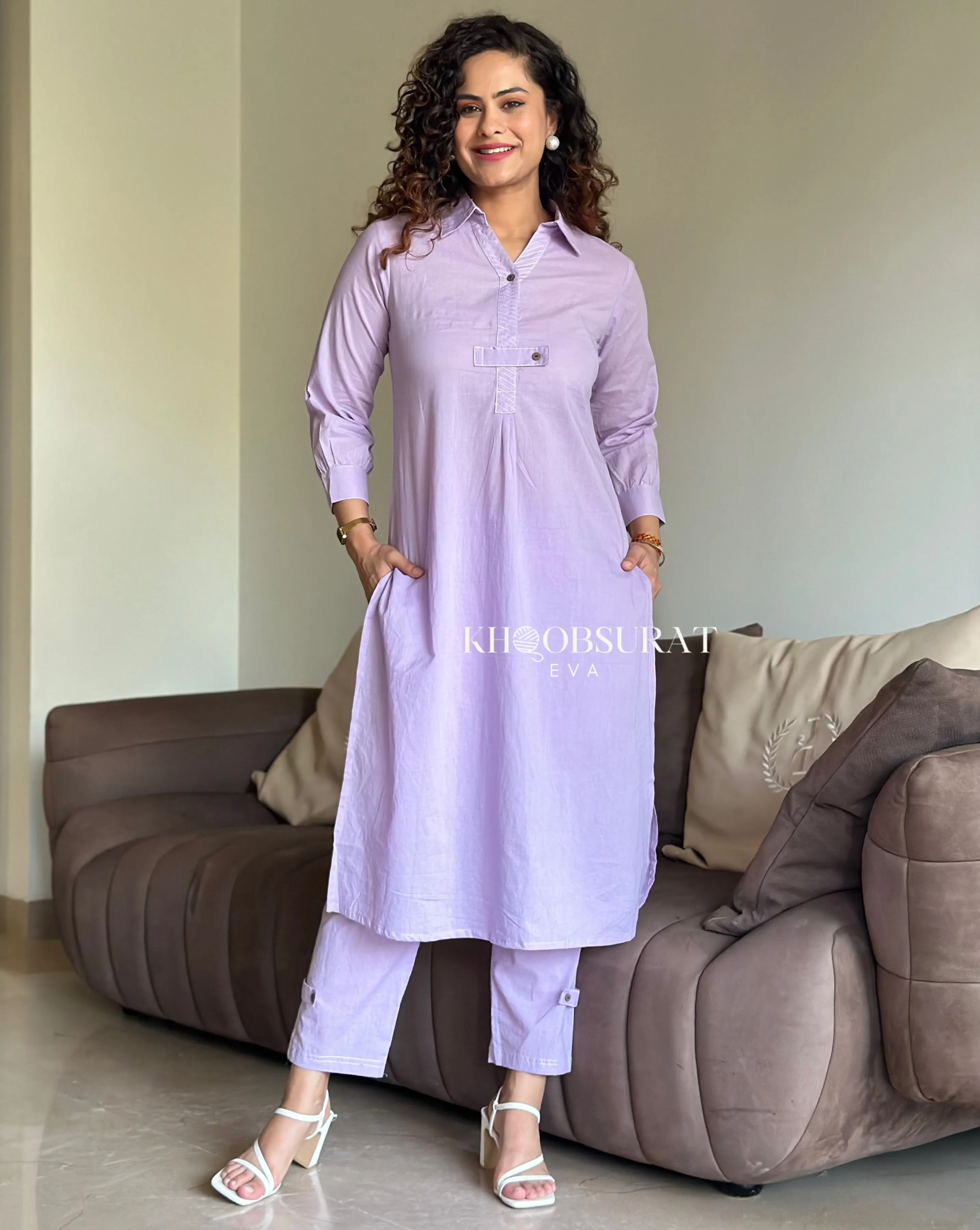 Mumbai Muse Purple Kurta Set