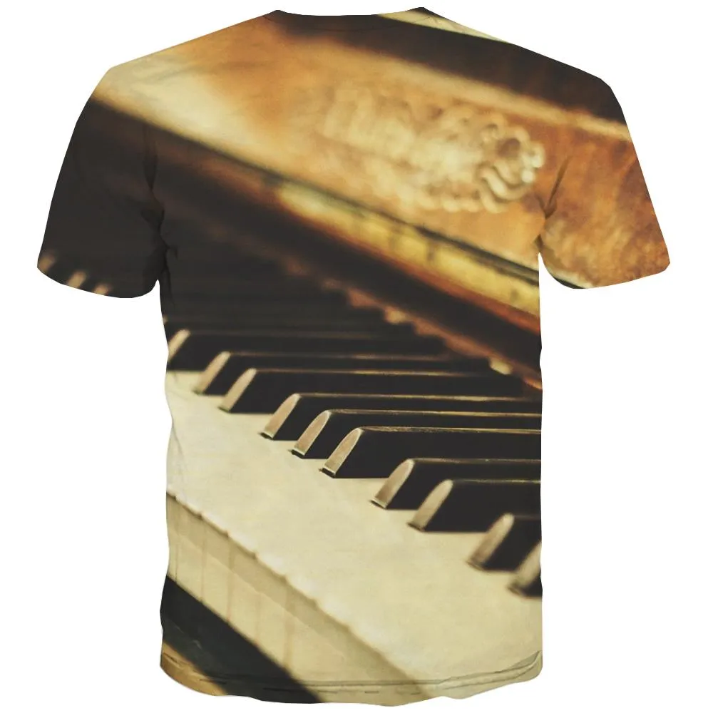 Music T-shirt Men Instrument Tshirts Cool Retro T-shirts Graphic Electronic Tshirts Casual