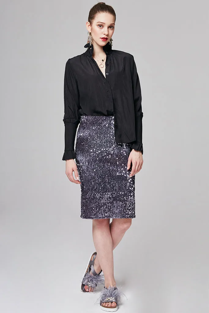 Natalie Sequin-Embellished Skirt