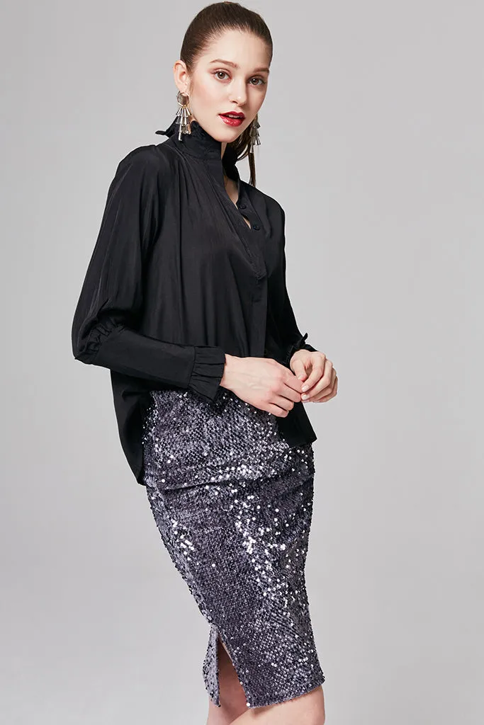 Natalie Sequin-Embellished Skirt