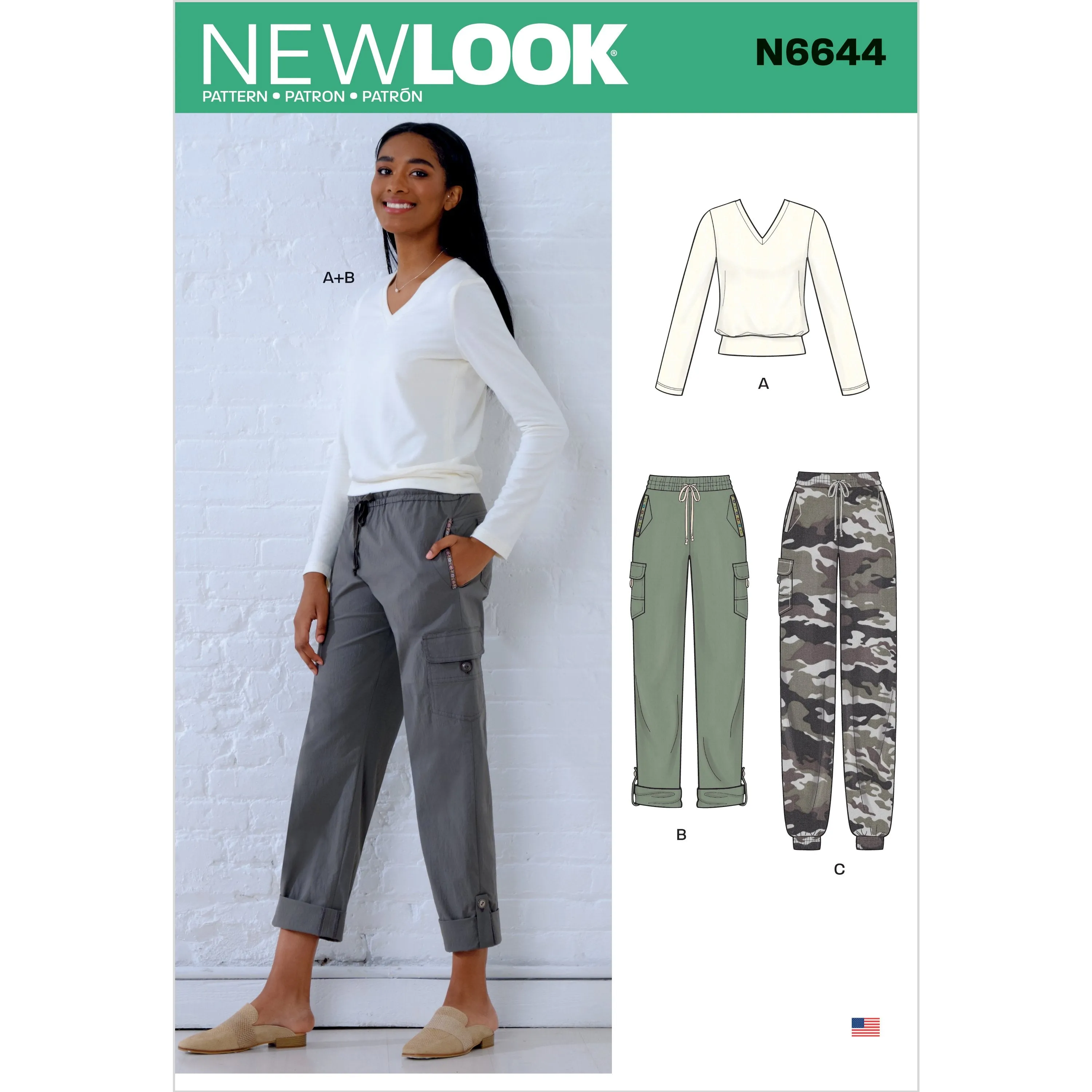 New Look Pattern 6644 Cargo Pants and Knit Top