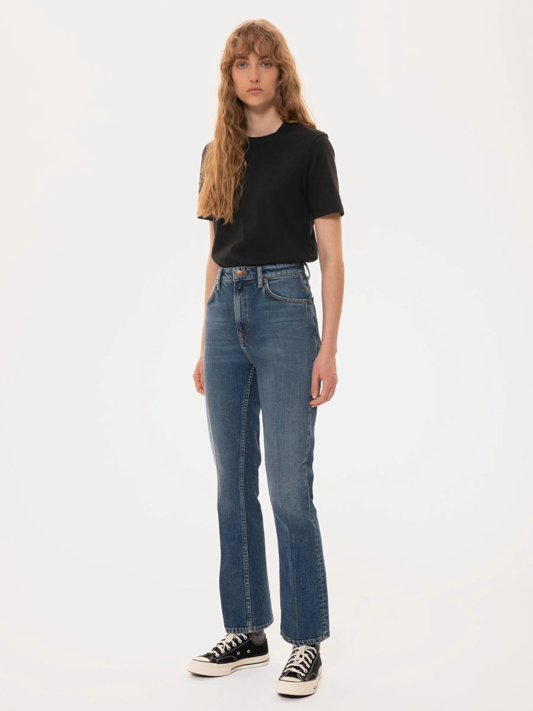 Nudie Jeans Joni Solid Tee in Anthracite