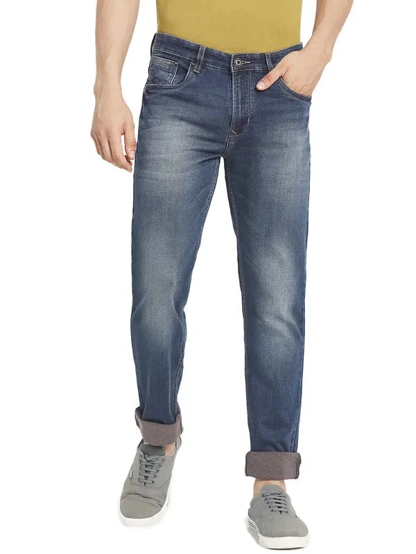 Octave Men Blue Heavy Fade Regular Fit Mid-Rise Jeans