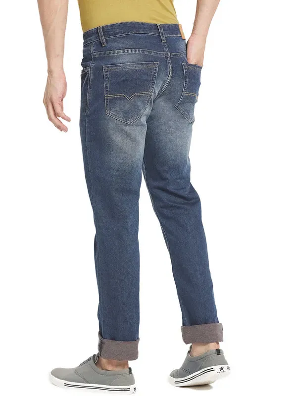 Octave Men Blue Heavy Fade Regular Fit Mid-Rise Jeans