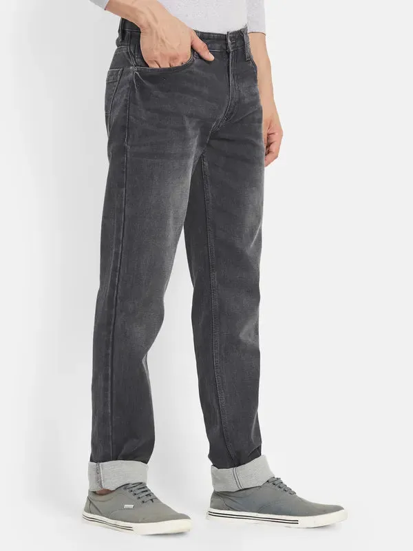 Octave Men Grey Straight Fit Stretchable Jeans