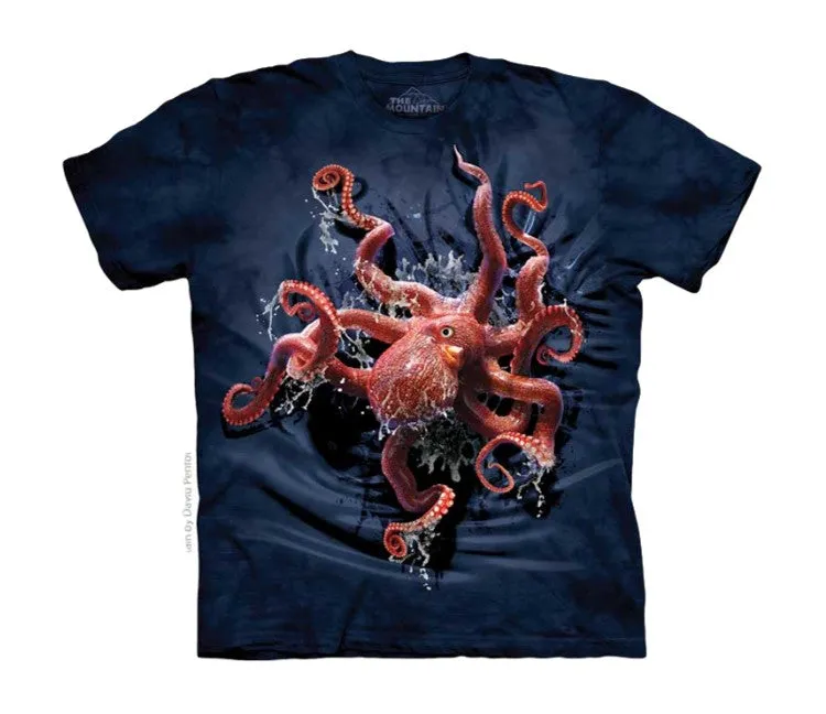 Octopus Climb Childrens T-Shirt - Kids Small (Size 2-4)