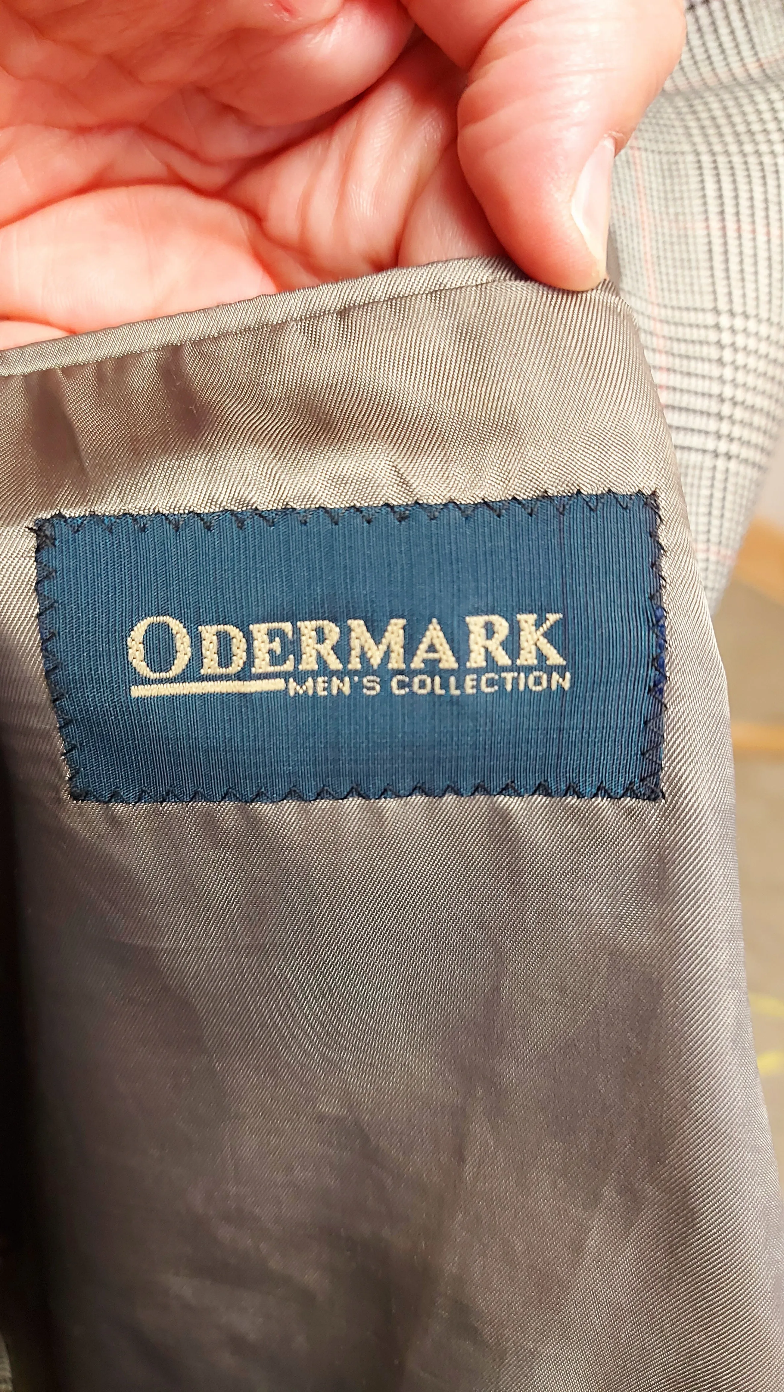 Odermark Mens Collection Glen Check Suit Pure New Wool 48"