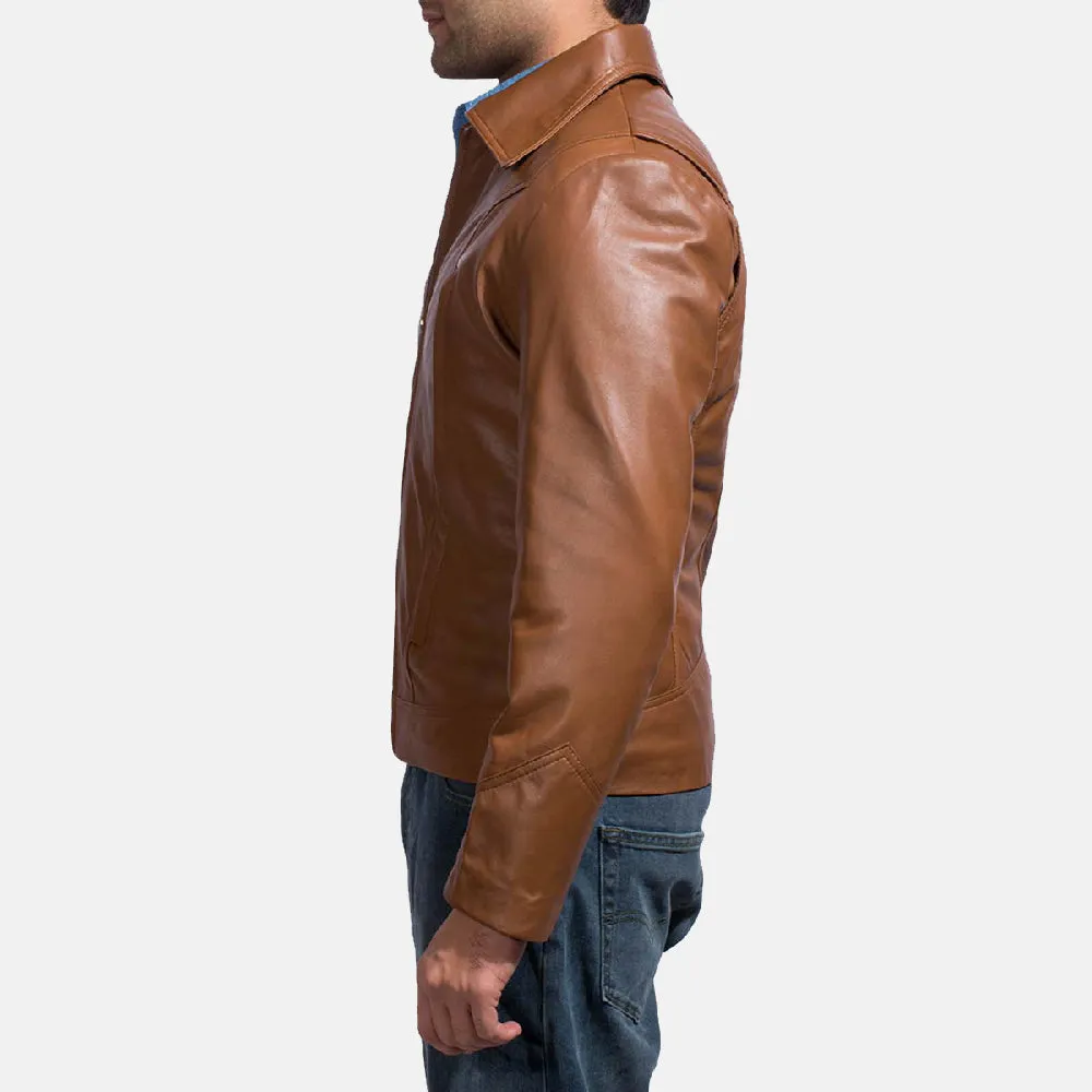 Old School Brown Leather Jacket