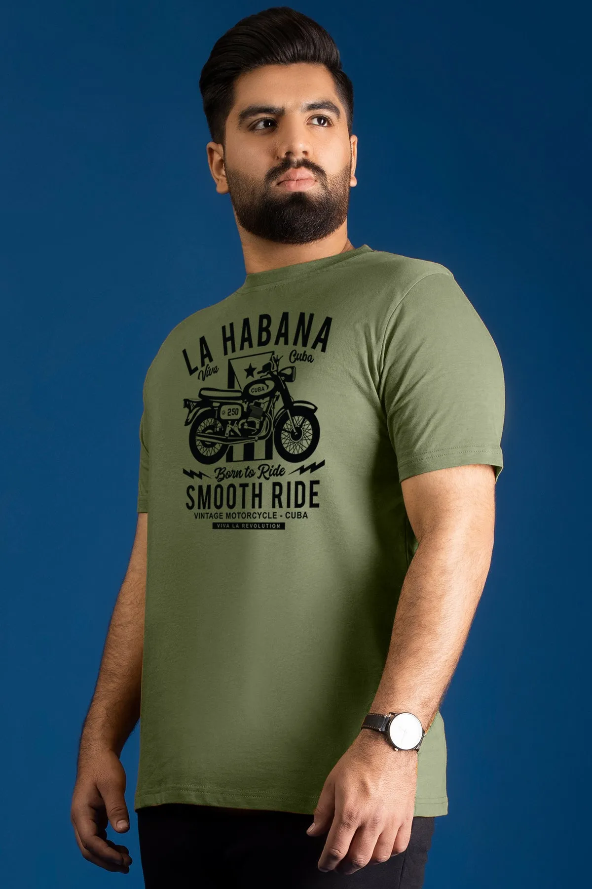 Olive Bikers Graphic T-Shirt (Plus Size) - S24 - MT0353P