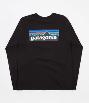 Patagonia P-6 Logo Long Sleeve T-Shirt - Black