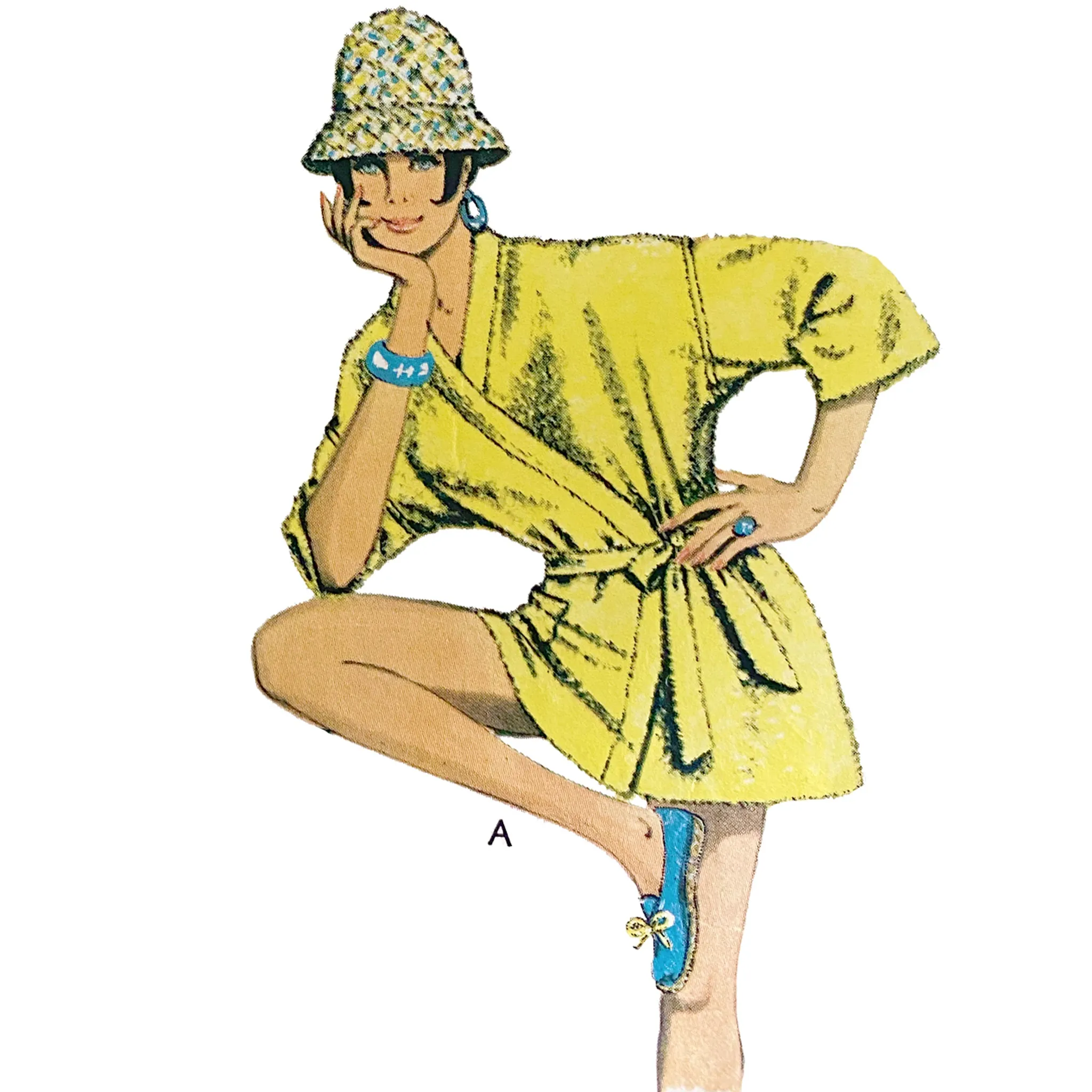 PDF - Vintage 1960s Pattern – Kimono Style Housecoat or Beach Wrap-  Bust 36” (91.4cm) - Instantly  Print at Home