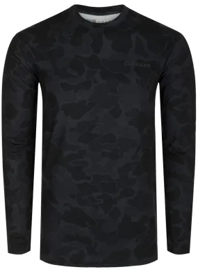 Performance Crew Print L/S in Black by Drake