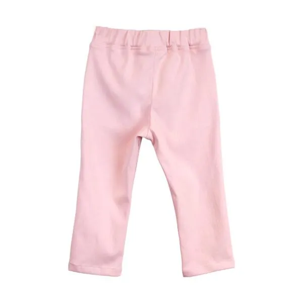 Pink Embellished Stretch Twill Pants