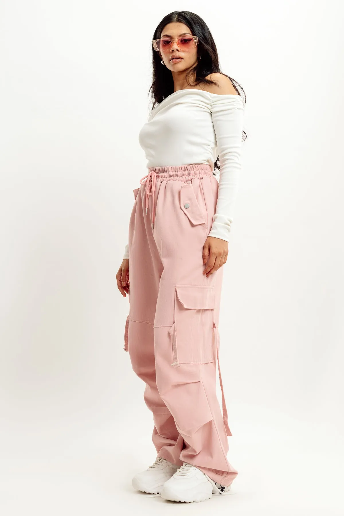 Pink Street Style Cargo Pant