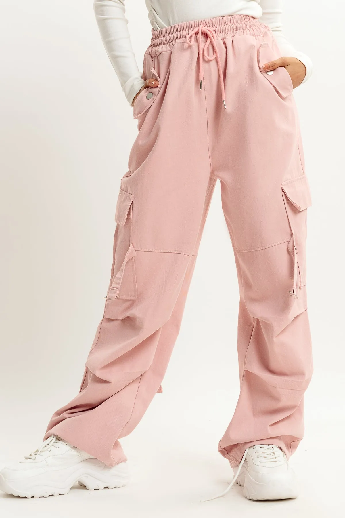 Pink Street Style Cargo Pant