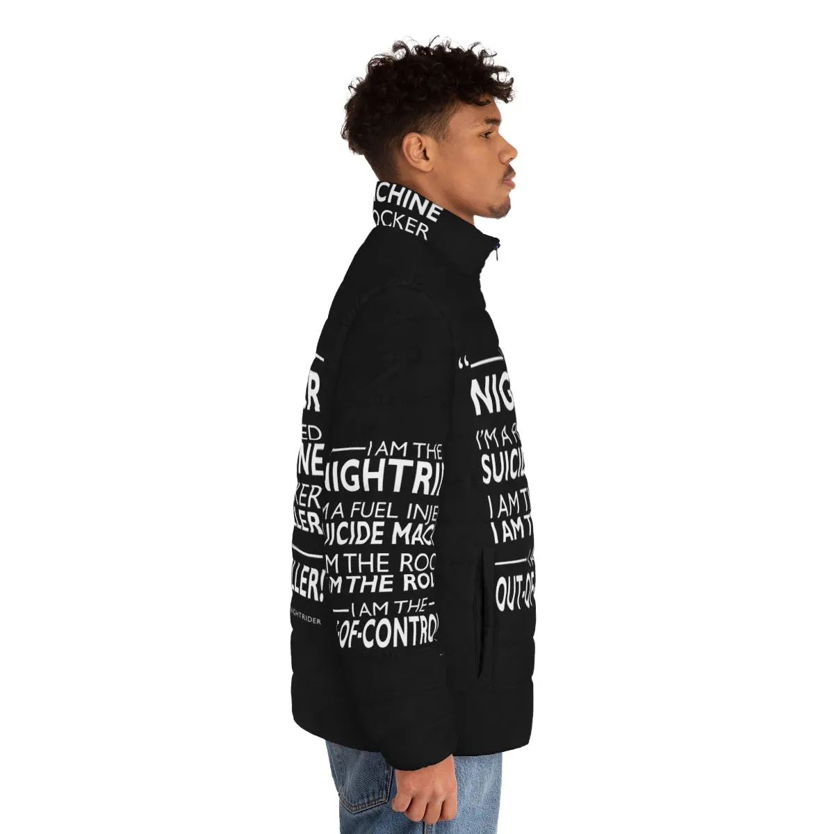 "I Am The Nightrider Puffer Jacket: Iconic Movie-Inspired Style"