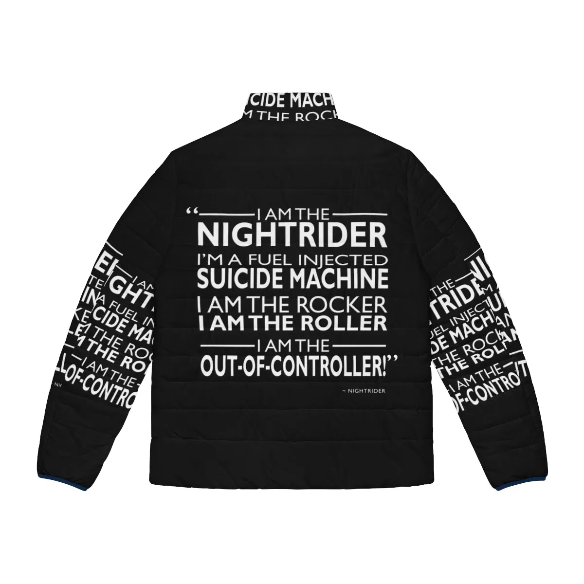 "I Am The Nightrider Puffer Jacket: Iconic Movie-Inspired Style"