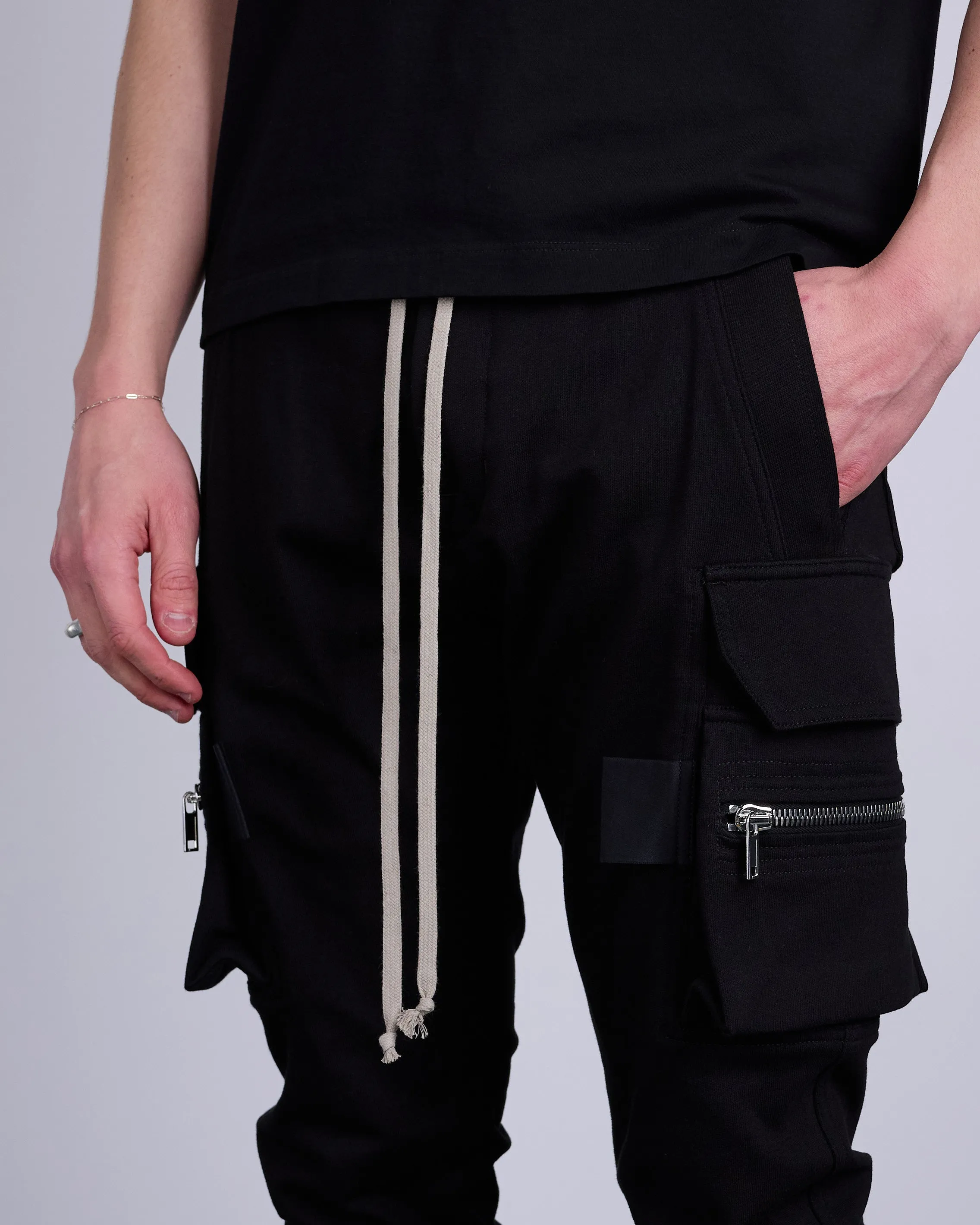 Rick Owens Mastodon Cargo Pant Heavy Jersey BA Black