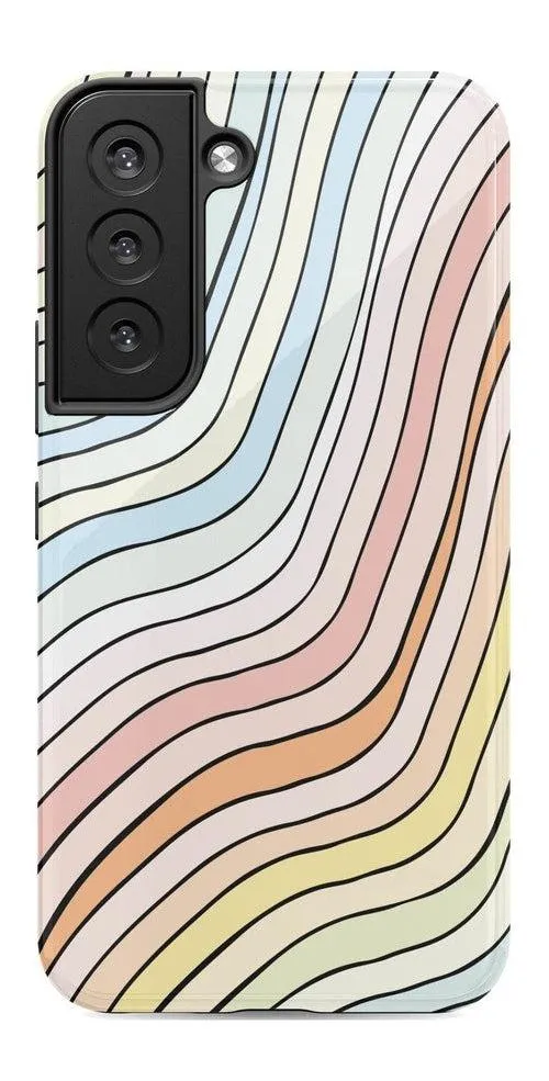 Ride The Wave | Pastel Rainbow Lined Samsung Case