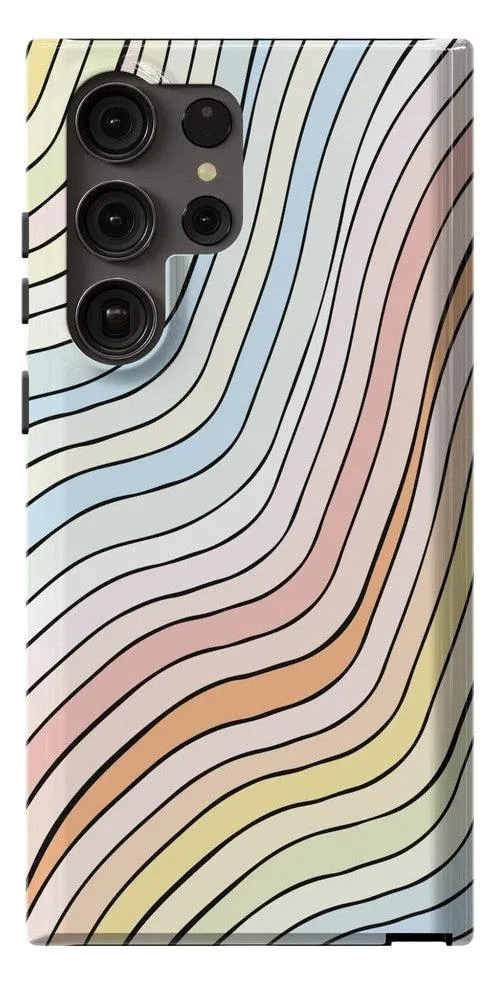 Ride The Wave | Pastel Rainbow Lined Samsung Case