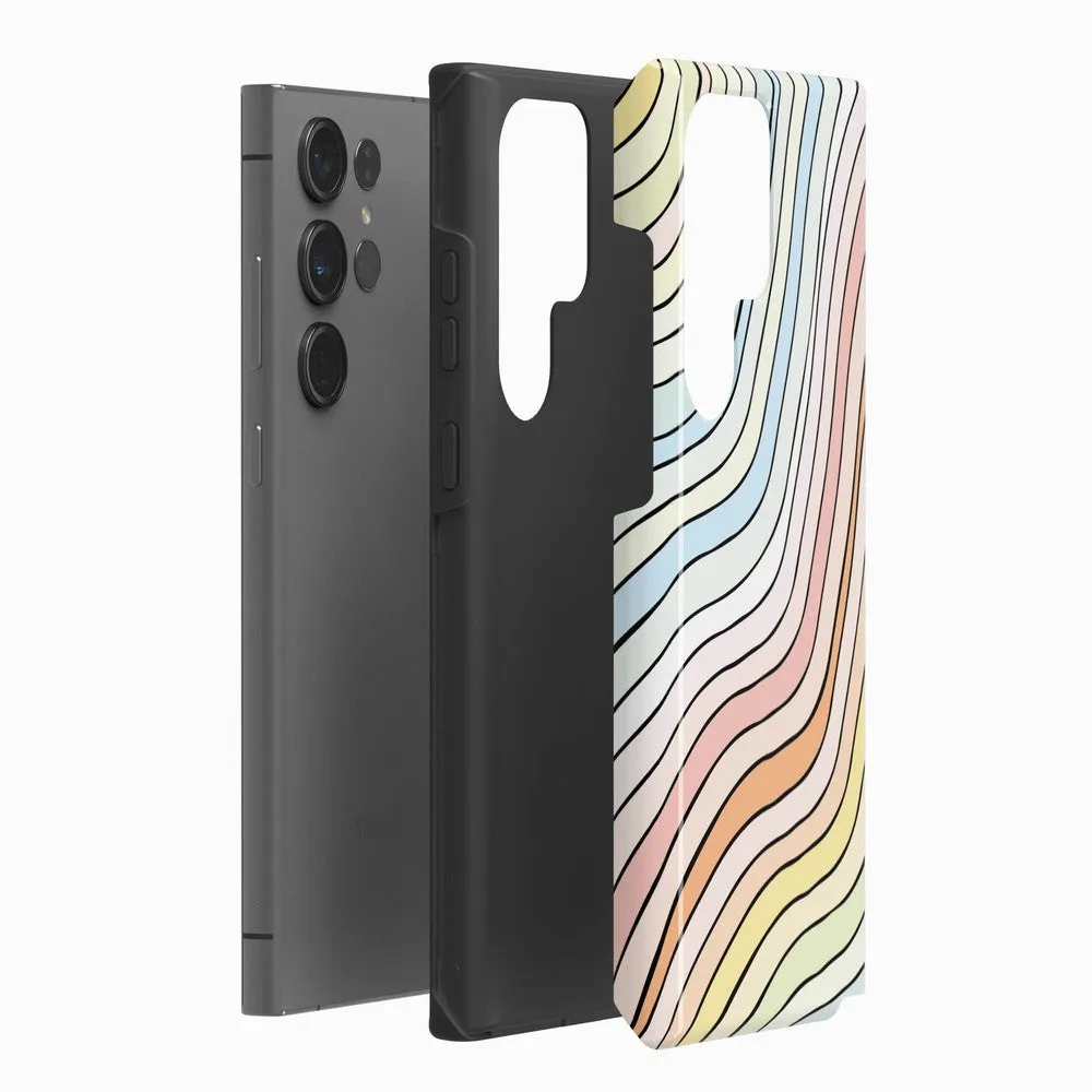 Ride The Wave | Pastel Rainbow Lined Samsung Case