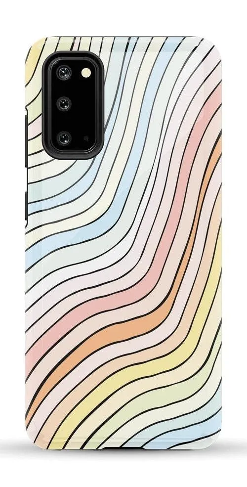 Ride The Wave | Pastel Rainbow Lined Samsung Case