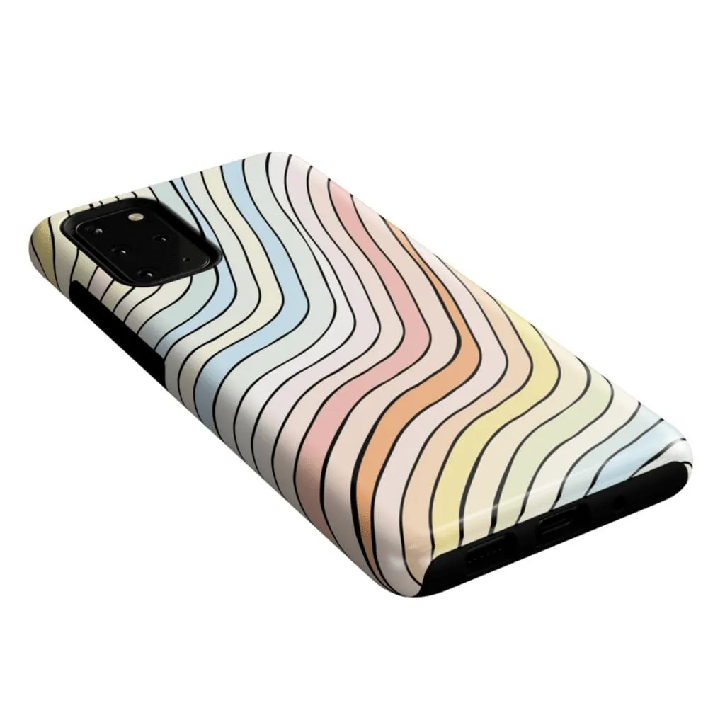 Ride The Wave | Pastel Rainbow Lined Samsung Case