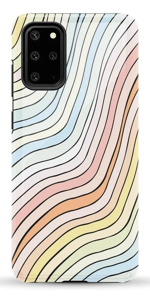 Ride The Wave | Pastel Rainbow Lined Samsung Case