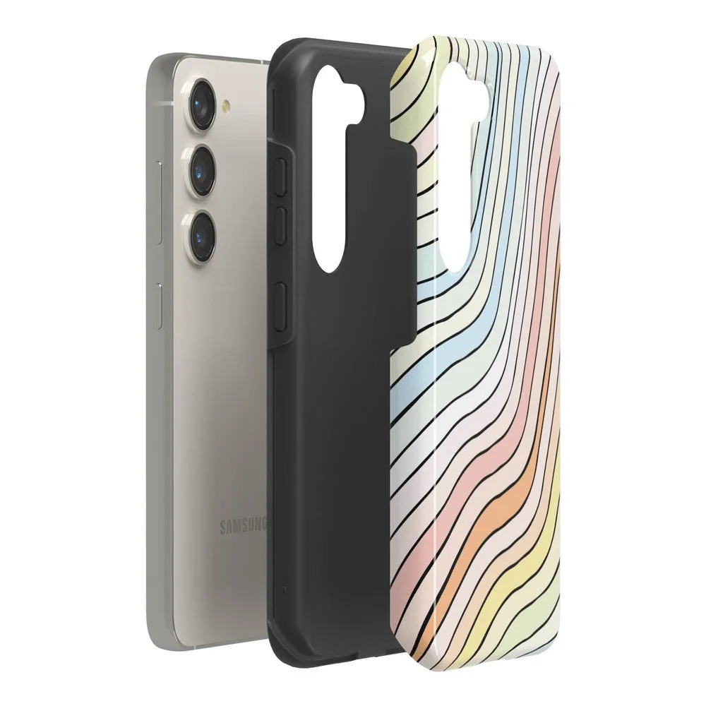 Ride The Wave | Pastel Rainbow Lined Samsung Case