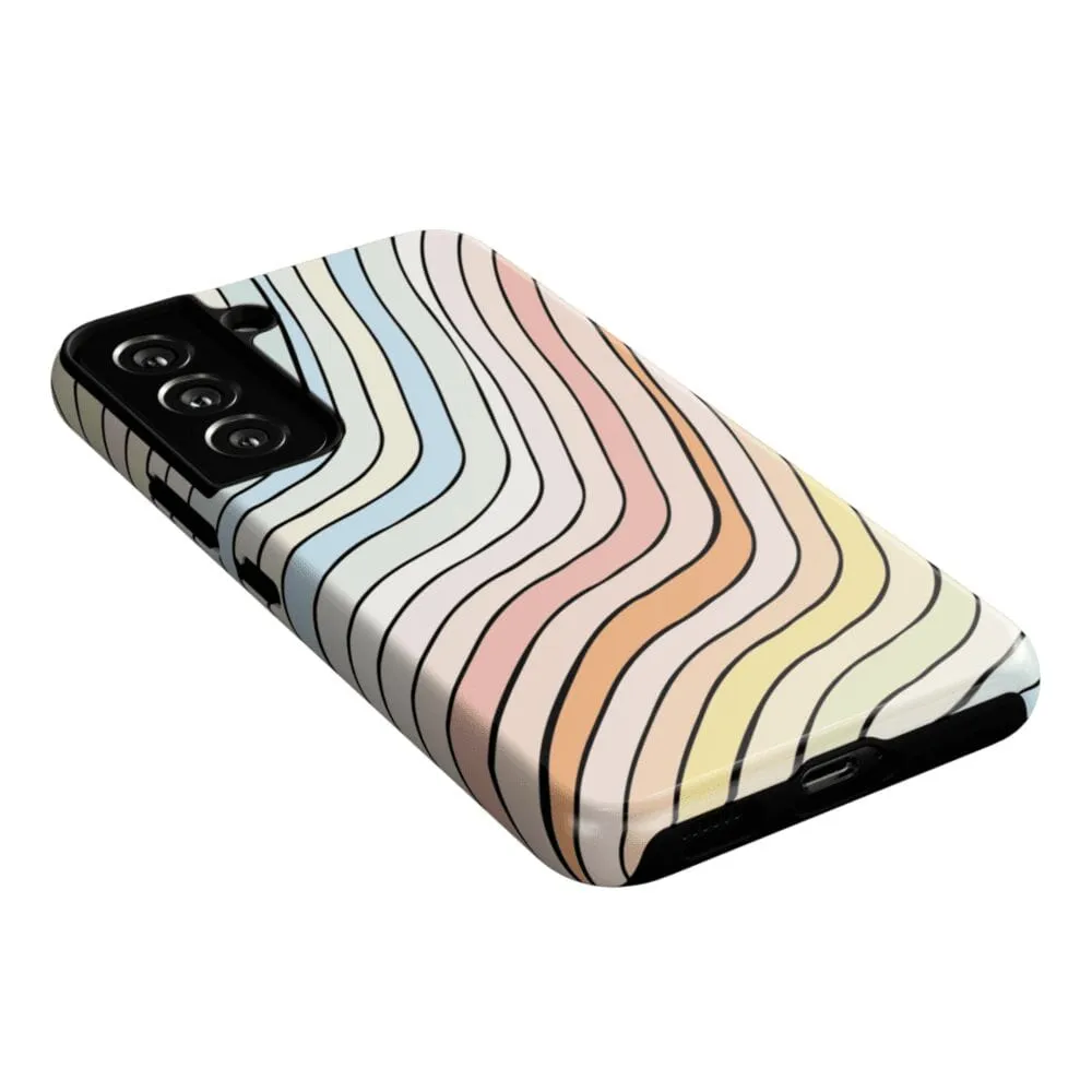 Ride The Wave | Pastel Rainbow Lined Samsung Case