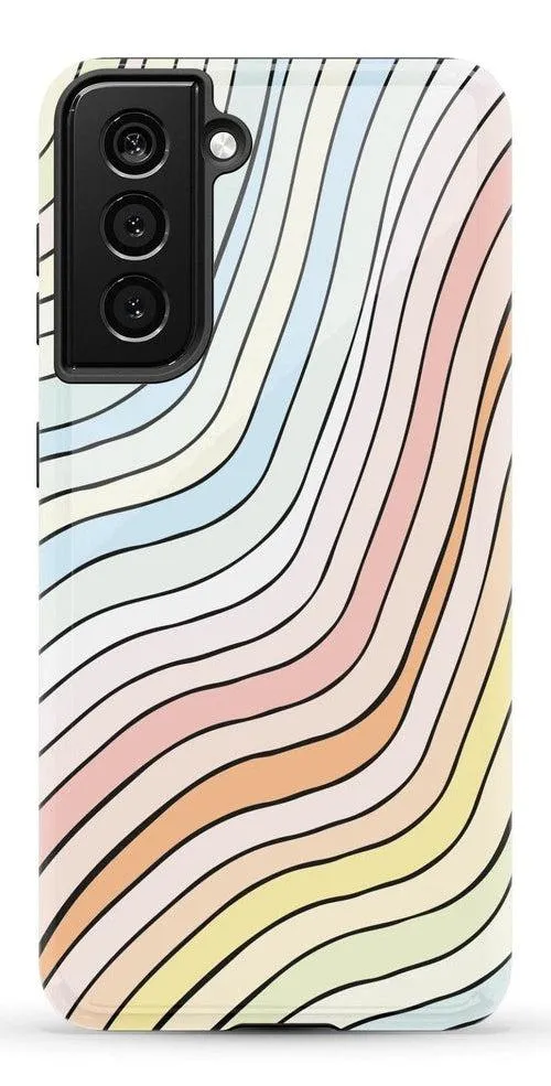 Ride The Wave | Pastel Rainbow Lined Samsung Case