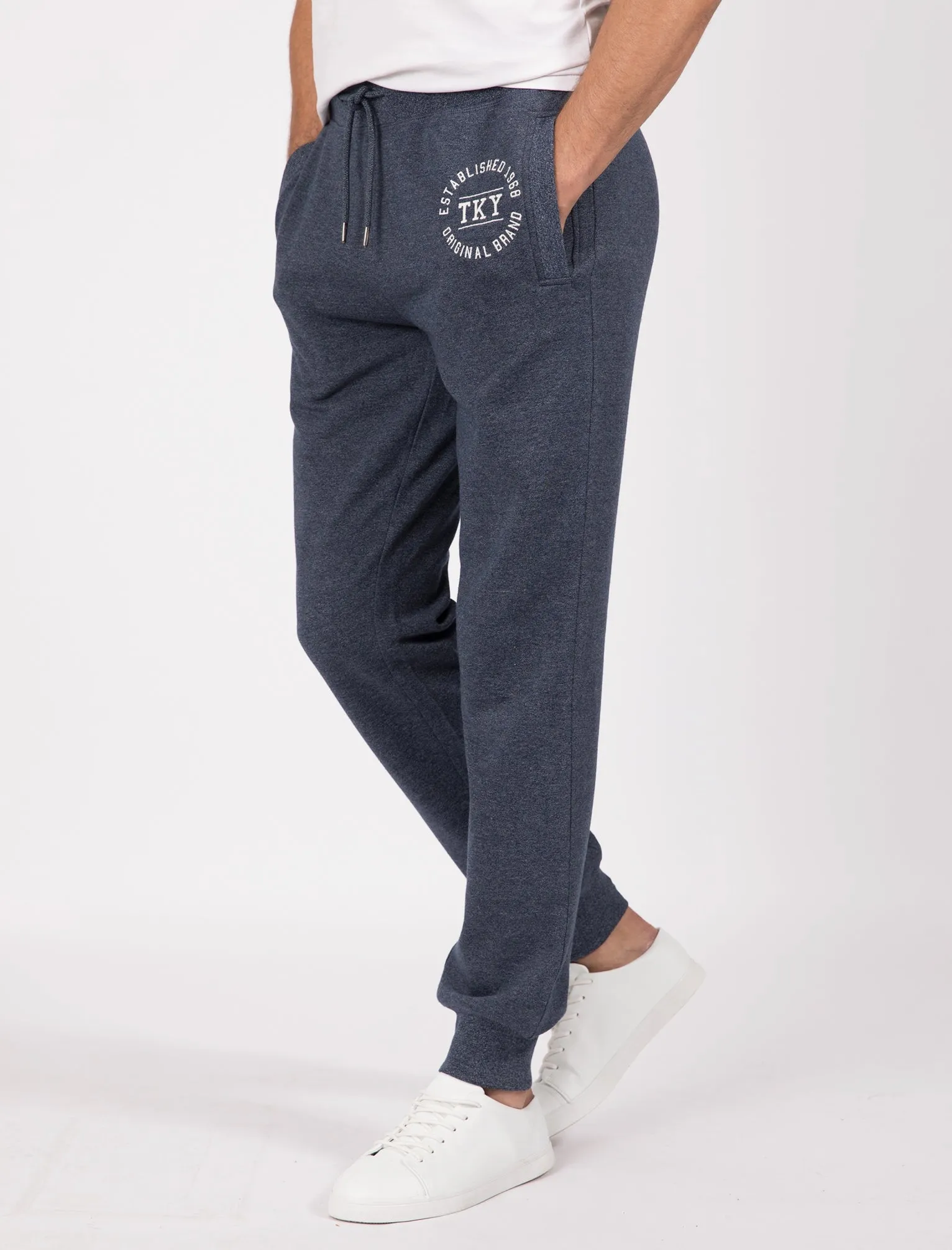 Roosburg Brush Back Fleece Joggers In Black Iris - Tokyo Laundry