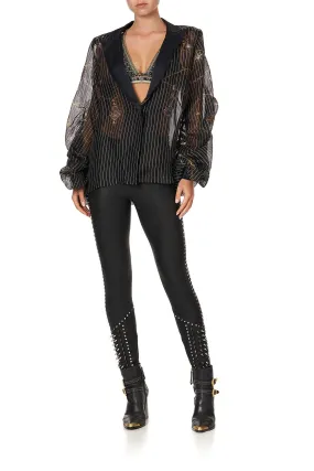 RUCHED SLEEVE BLAZER PUNK OF PRIMROSE