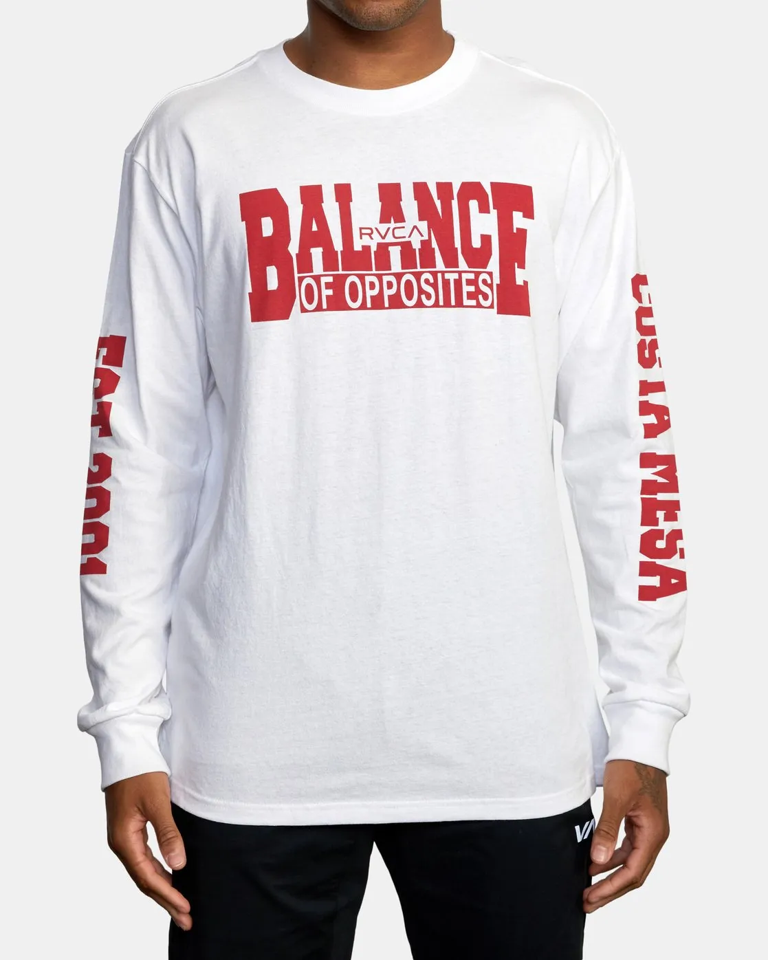 RVCA Balance Block Long Sleeve Tee - Snow Marle