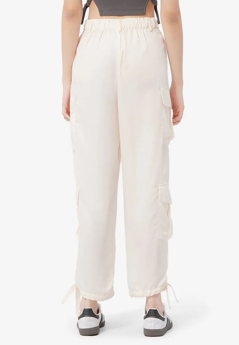 Satin Cargo Pants