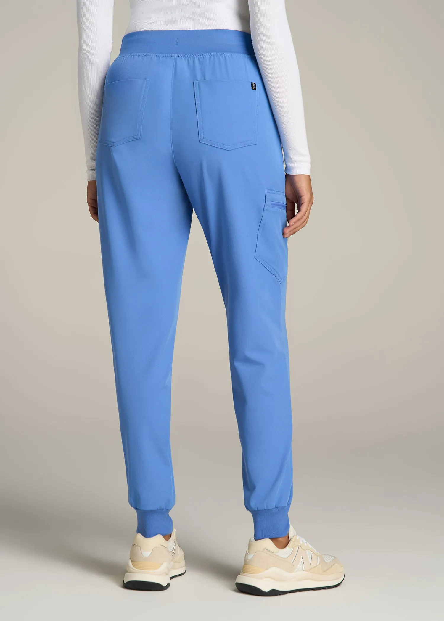 Scrub Joggers for Tall Women in Deep Sky Blue