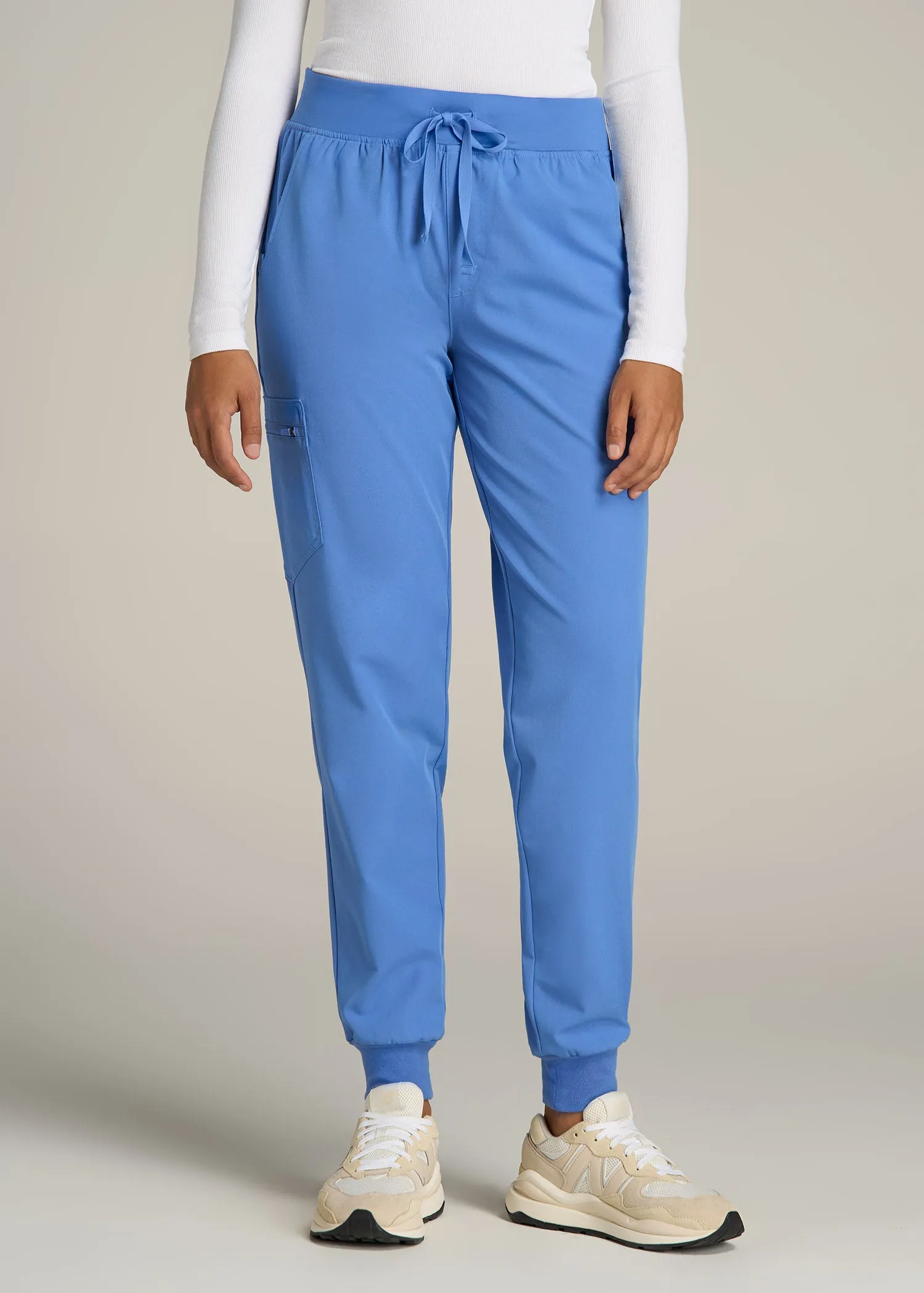 Scrub Joggers for Tall Women in Deep Sky Blue