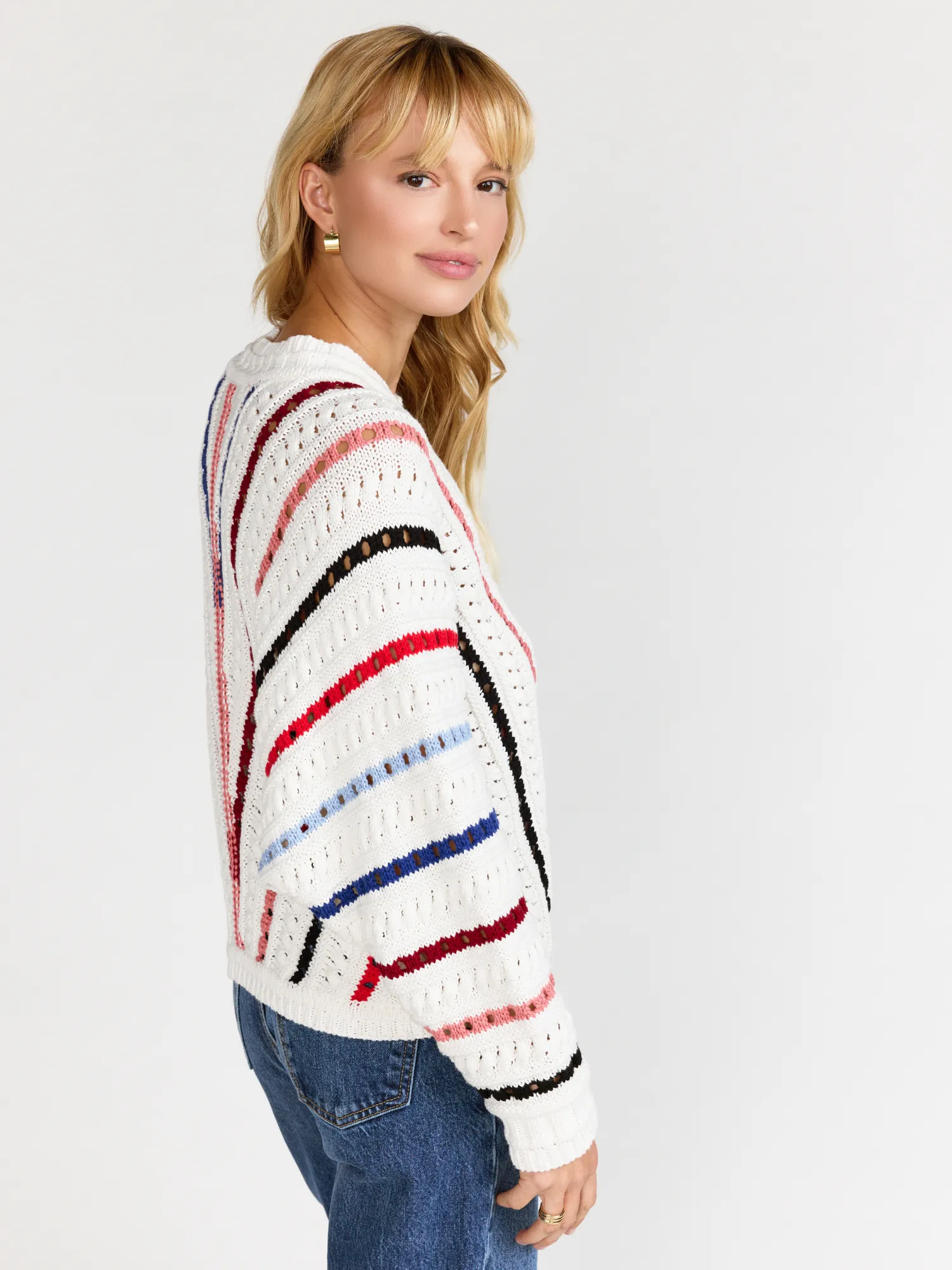 See And Be Seen Multicolor Chevron Striped Pullover - Brands We Love