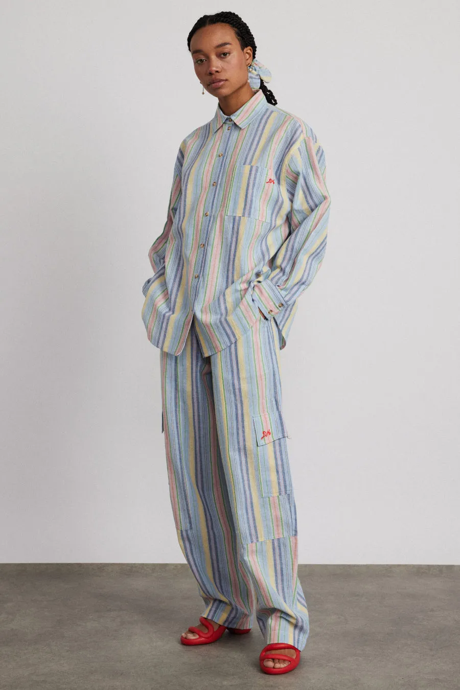 sicily rocket cargo trousers - multi stripe