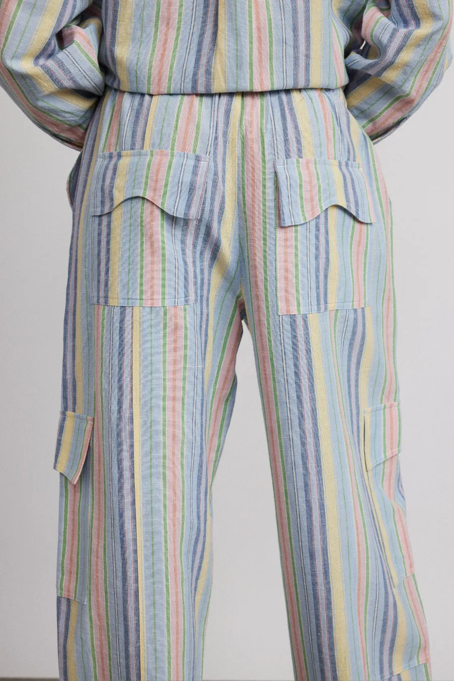 sicily rocket cargo trousers - multi stripe