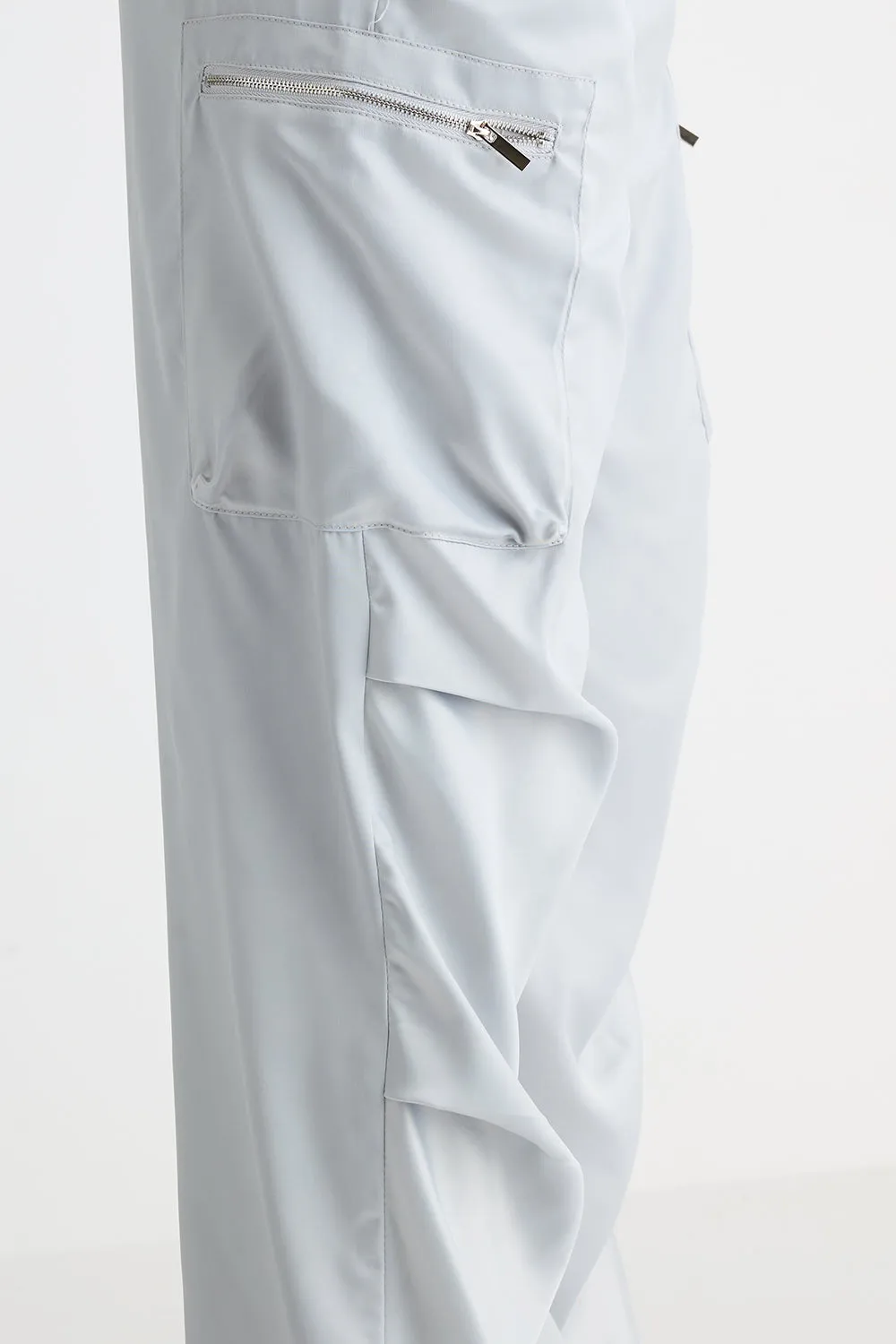 Silver Parachute Cargo Pants