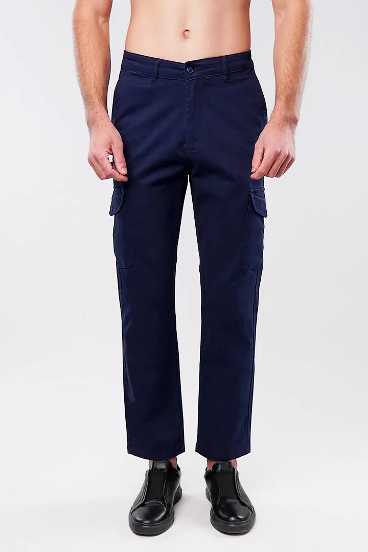 Straight Cargo Pants - Navy Blue