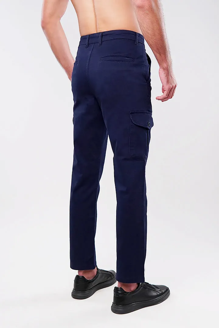 Straight Cargo Pants - Navy Blue