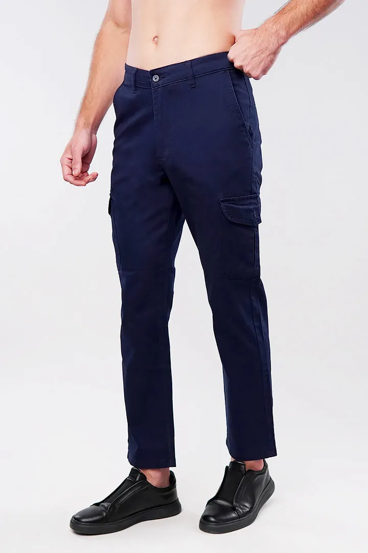 Straight Cargo Pants - Navy Blue