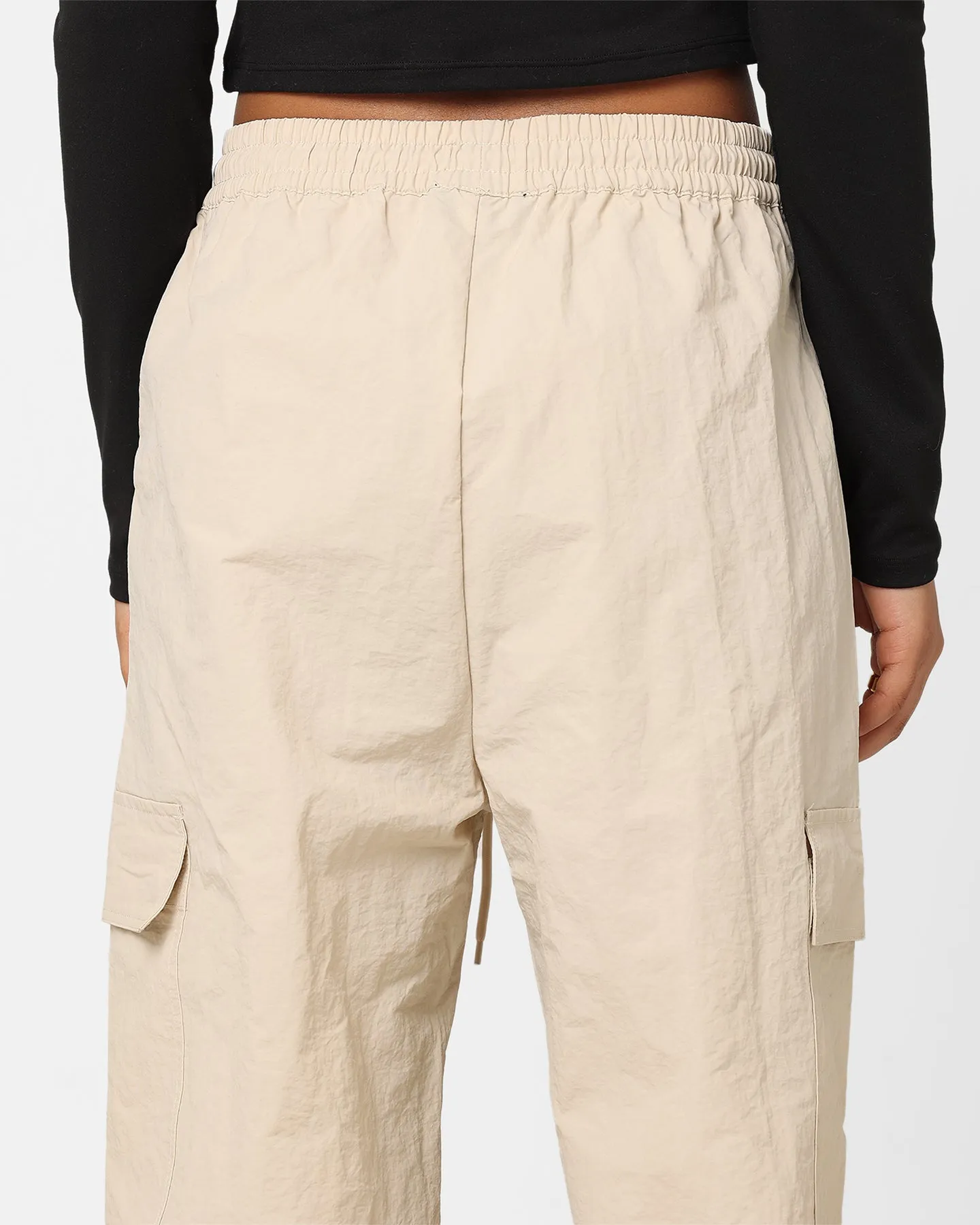 Stussy Women's Nylon Cargo Pants White Sand