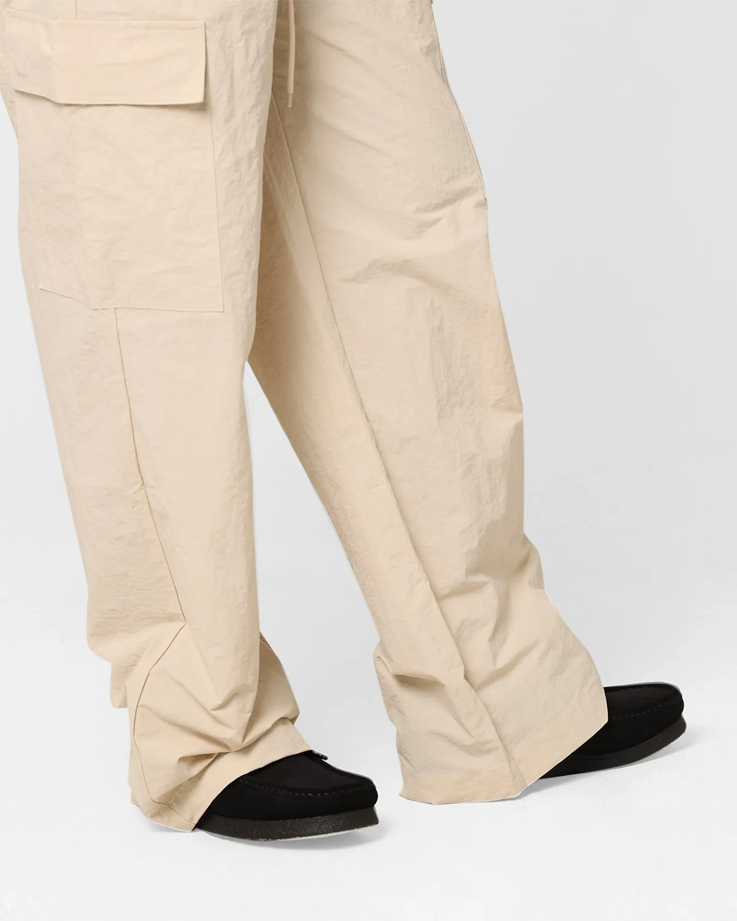 Stussy Women's Nylon Cargo Pants White Sand