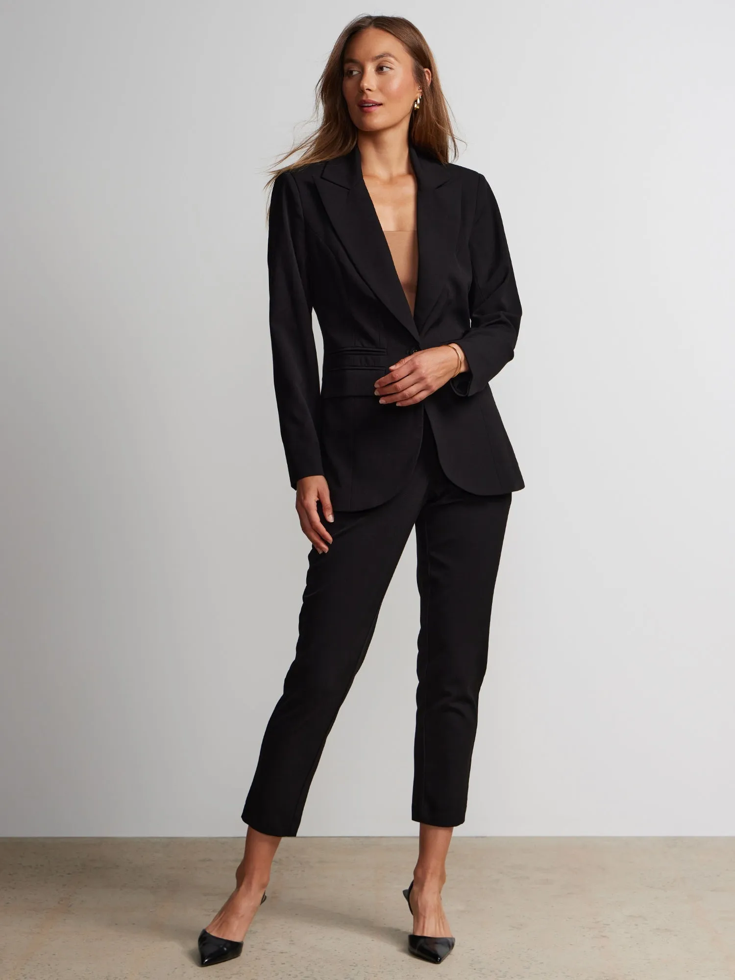 Tall Essential Stretch Long Sleeve Peak Lapel Blazer