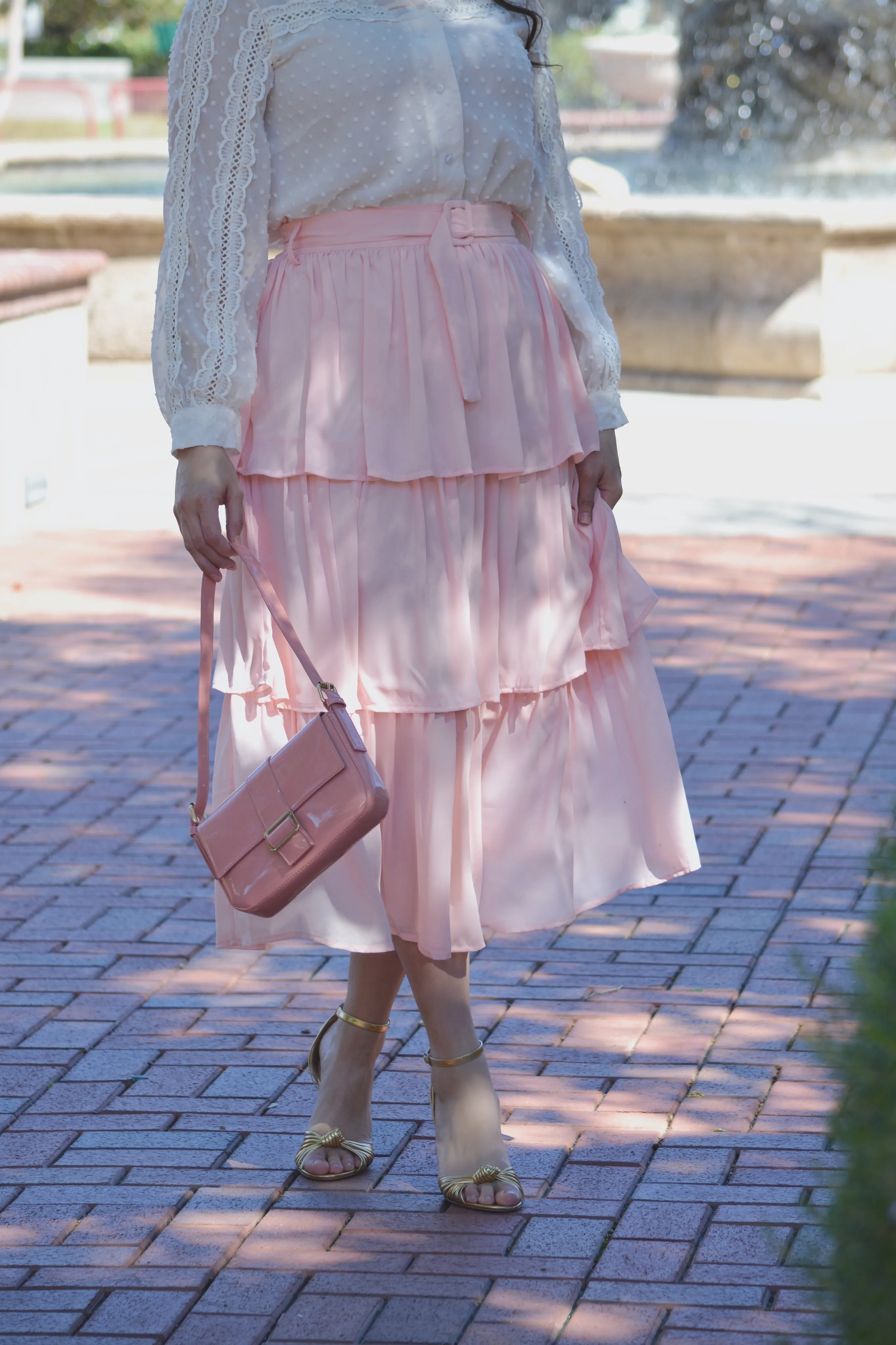 Tara Blush Ruffled Skirt