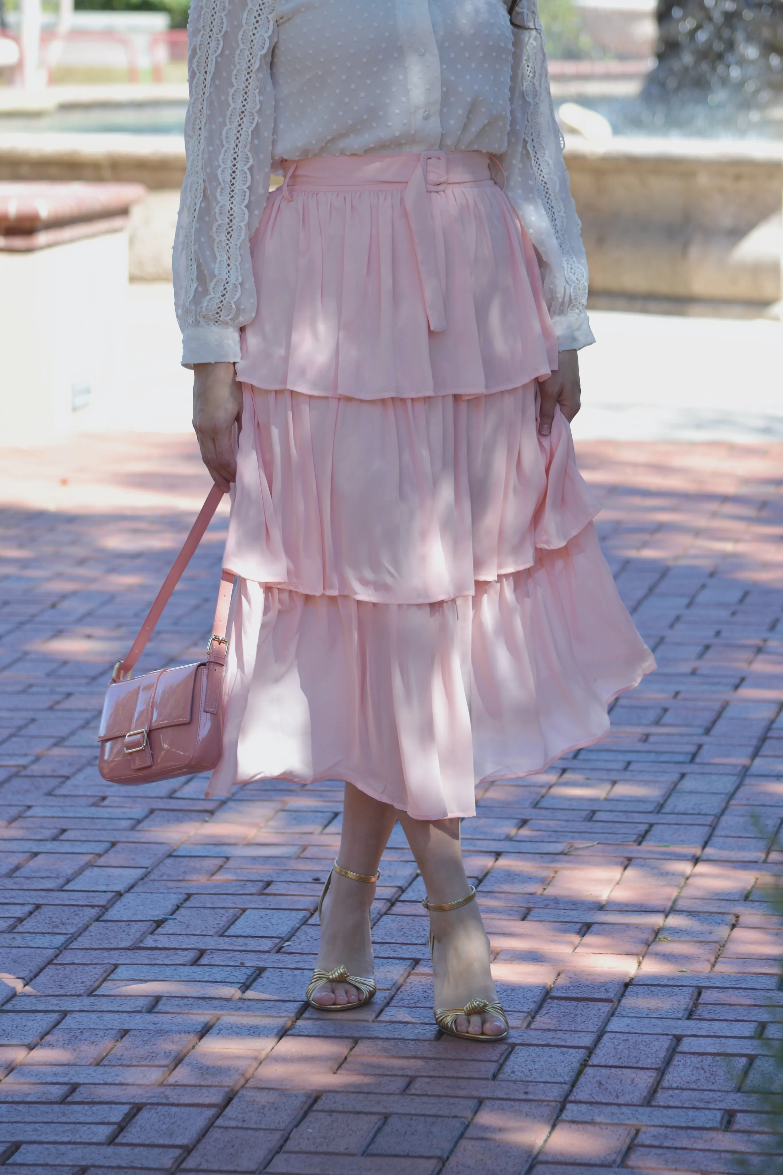 Tara Blush Ruffled Skirt